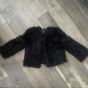 Girls Black Art Class Faux Fur Jacket size (6/6x)